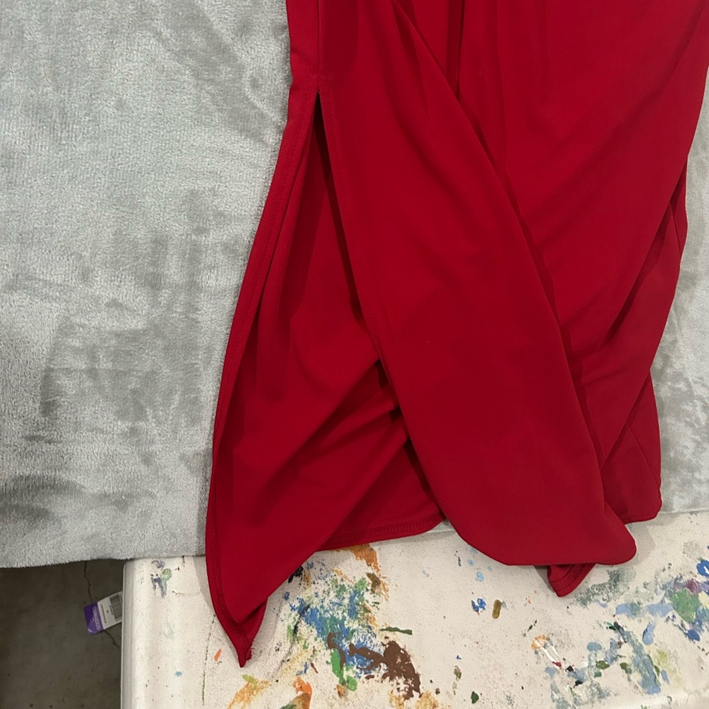 Vintage City triangles square neck maxi floral red dress - Picture 14 of 15